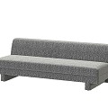 Simple soft fabric double sofa living room office gray 3d model