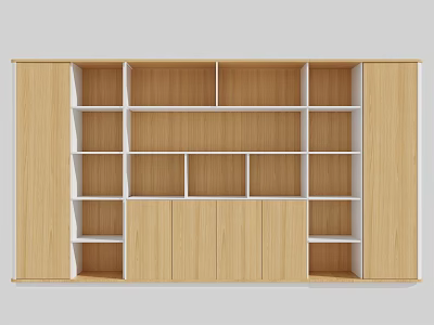 Modern Wooden File Cabinet With Multiple Shelves And Functional Storage Compartments 3d model