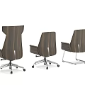 Modern Brown Leather Office Chairs With Various Designs And Wheeled Bases