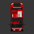 Red Golf Cart With Red Roof White Seats And Reflective Surface