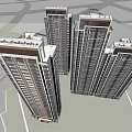 Modern High Rise Residential Buildings With Glass Facade And Urban Architecture Design