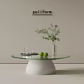 Modern Simple Coffee Table Round Coffee Table 3d model