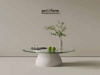Modern Simple Coffee Table Round Coffee Table 3d model