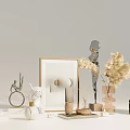 Modern Home Decorative Ornament Set With Framed Art Pampas Grass And Sculptures