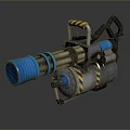 Futuristic Gatling Style Weapon Featuring Multiple Spiral Barrels And Metallic Structure 3d model