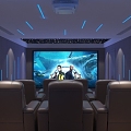 Modern AV Room Simple Technology Home Theater Private Cinema Light Luxury 3d model