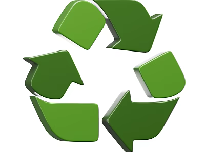Green Recycling Symbol With Circular Arrows For Sustainable Environmental Practices 3d model