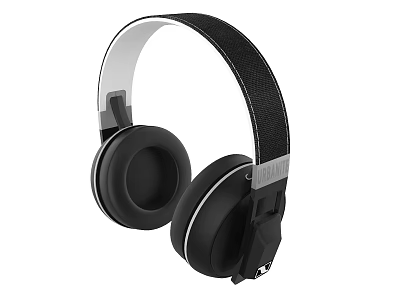 Sleek Black Over Ear Headphones With Fabric Headband And Round Comfortable Ear Cups 3d model