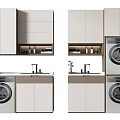 Modern Bathroom Cabinet Rack With Washing Machine Sink And Storage Cabinets Design