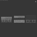 Industrial Server Equipment Structure With Metal Frame Rectangular Modules And Cabling