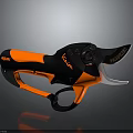 Black And Orange Vigor Weapon With Sharp Blade And Ergonomic Handle Design 3d model