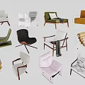Stylish Modern Leisure Chairs with Comfortable Seats Wooden Frames and Soft Upholstery
