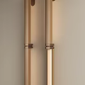 Modern Cylindrical Wall Sconces With Brass Rings For Home Interior Lighting 3d model
