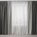 Elegant Layered Curtain Design With Sheer White And Dark Gray Panels For Home Decor