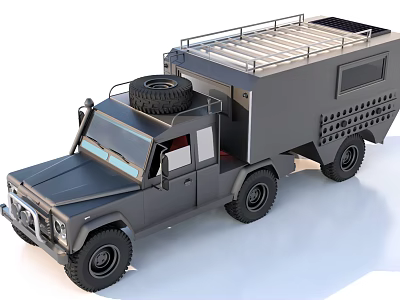 Land Rover Defender Wheeled Camper 3d model Land Rover Defender Wheeled Camper 3d model