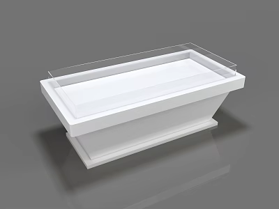 Modern White Display Shelf With Transparent Glass Cover And Minimalist Design 3d model