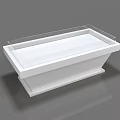 Modern White Display Shelf With Transparent Glass Cover And Minimalist Design