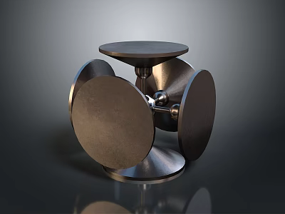 Precision Engineered Automotive Parts With Metallic Circular Components And Central Structure 3d model