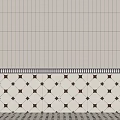 Classic Interior Floor Tiles With White Striped Upper And Geometric Brown White Pattern 3d model