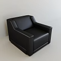 Black Leather Single Sofa With Modern Design Armrest And Sleek Lines 3d model