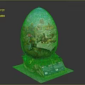 Detailed Decorative Painted Egg Featuring Scenic Table Landscape Characters And Creatures 3d model