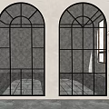 Modern floor-to-ceiling windows Curved floor-to-ceiling windows 3d model
