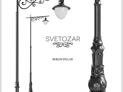 Svetozar Berlin Pillar Outdoor Lights With Decorative Designs And Various Styles 3d model