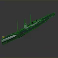 Gray Model Warship With Multiple Masts And Chimneys On Gray Gradient Background With Reflection