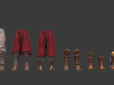 Ancient Clothing Pants Shoes Leather Boots High Boots War Boots model