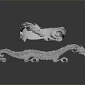 Silver Dragon Shaped Fashion Accessories Bracelet And Hairpin With Intricate Design