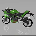 Green Sporty Motorcycle Featuring Black Seat Sleek Design And Shiny Wheels