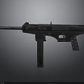 Vintage Submachine Gun Featuring Metal Barrel Magazine And Tactical Grip Design