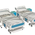 Adjustable Medical Beds with Mattress Side Cabinets Mobile Wheels for Hospital Use