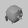 Cute Yellow Chicken Game Movie Character With Big Black Eyes And Simple Design
