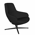 Dark Colored Leather Office Chair With Modern Design And Comfortable Armrests On Black Swivel Base
