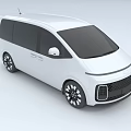 White Modern Van With Sleek Exterior Design Black Windows And Alloy Wheels