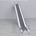 Modern Escalator Interior Design With Sleek Metal Structure And Gray Building Floor 3d model