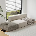 Modern Fabric Sofa Modular Sofa Combination Sofa In-line Sofa Three-seat Sofa 3d model