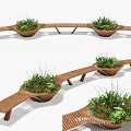 Modern Wooden Outdoor Chair With Built In Planter And Unique Design