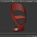 Black Modern Single Chair With Unique Curved Structure And Sleek Design