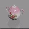 Pink And White Hinged Door With Floral Pattern For Home Interior Decor