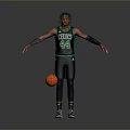 A Man Wearing Celtics Number 44 Jersey With Arms Outstretched And Basketball