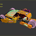 Orange Toy Car With Transparent Cockpit Black Parts And Large Wheels