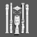 Classical Roman Columns With Angel Statues And Ornate Architectural Details