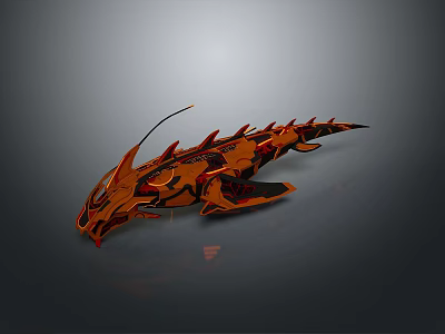 Detailed Orange Spiked Streamlined Game Movie Character 3D Model Design 3d model