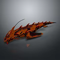 Detailed Orange Spiked Streamlined Game Movie Character 3D Model Design