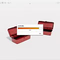 Two Open Red Metal Toolboxes With Interior Compartments For Storage
