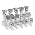 Sturdy Commercial Flower Display Stand with Various Colored Bouquets in White Pots