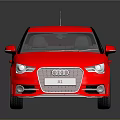 Audi A1 Red Compact Hatchback With Sleek Design And Silver Alloy Wheels