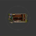Cartoon Style Fantasy House With Pointed Roofs Chimneys And Colorful Exterior Details